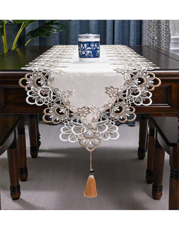 European style table, table, flag, TV cabinet, table cloth, long strip, Nordic style tea table towel, lace table cloth cover, simple cloth