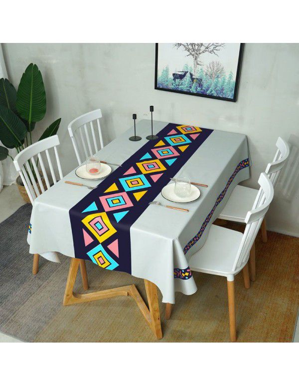 Square table cloth, hot proof, washable pvc plastic table cloth, tea table mat, girl's heart ins, rectangular table cloth
