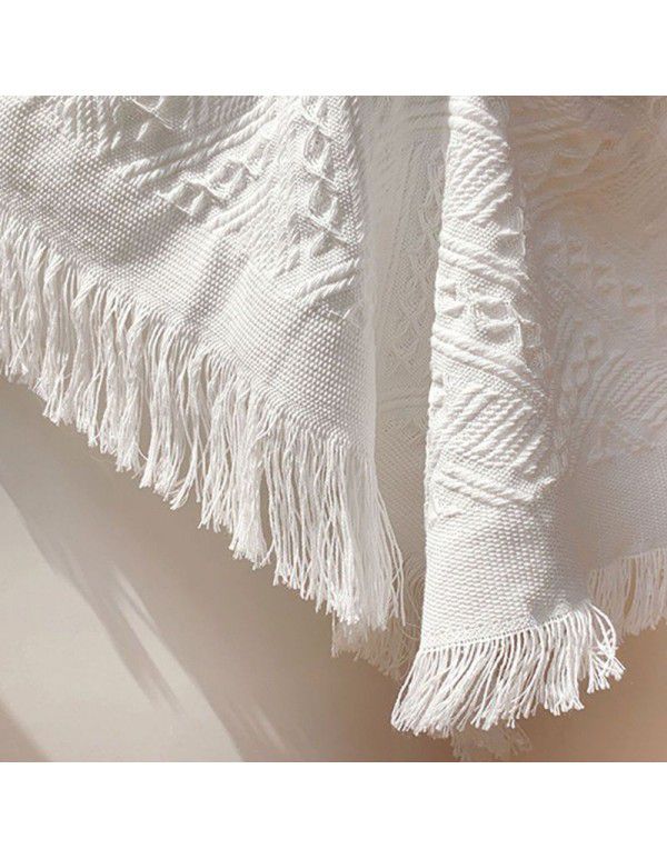 Table cloth ins wind white sense photo background cloth tea table mat desk round table cloth dust-proof cover cloth wholesale