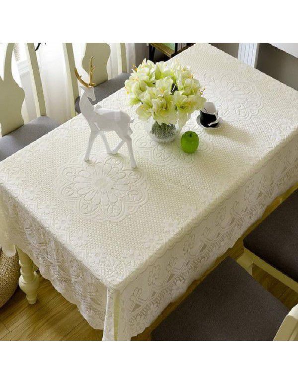 White tea table table cloth Lace table cloth Rectangular table cloth European style small fresh table cloth household cover cloth factory