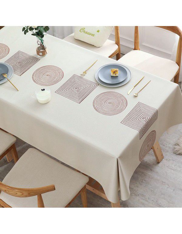 Table cloth waterproof, scald proof, oil proof, wash free pvc tea table mat rectangular light luxury table cloth