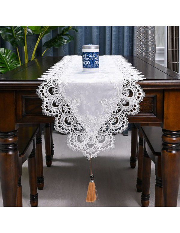 European style table, table, flag, TV cabinet, table cloth, long strip, Nordic style tea table towel, lace table cloth cover, simple cloth