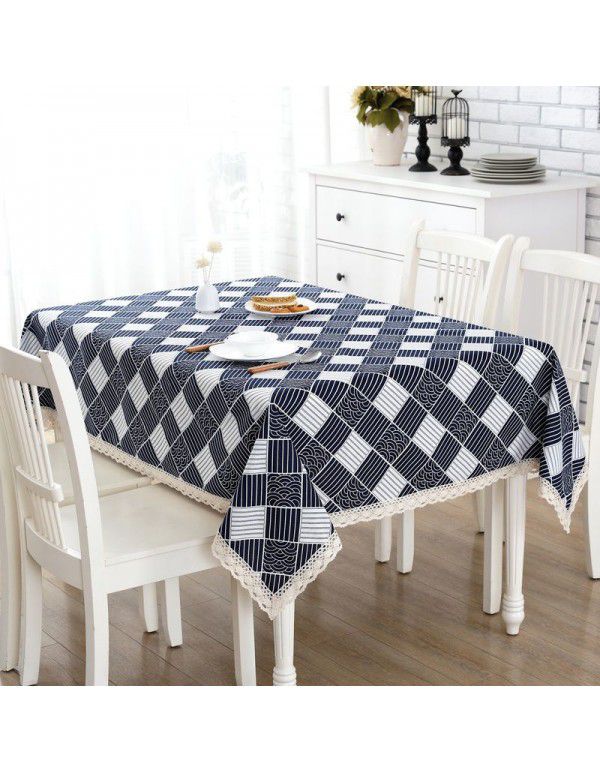 Xinjiang Style Table Cloth Exotic Table Cloth Retro American Ethnic Style Cotton Linen Bar Room Tea Table Student