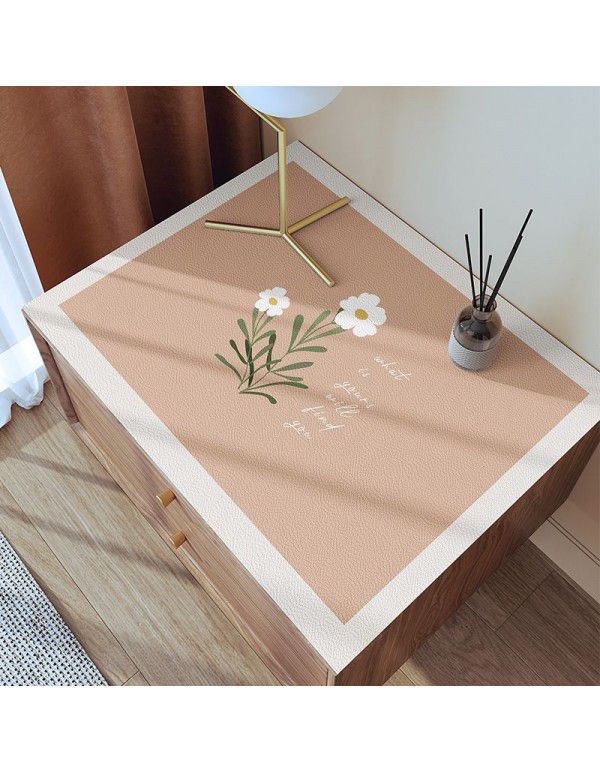 Ins wind bedside table mat waterproof, anti scalding, anti slip table mat universal cloth towel bedroom dust cover mat small and fresh