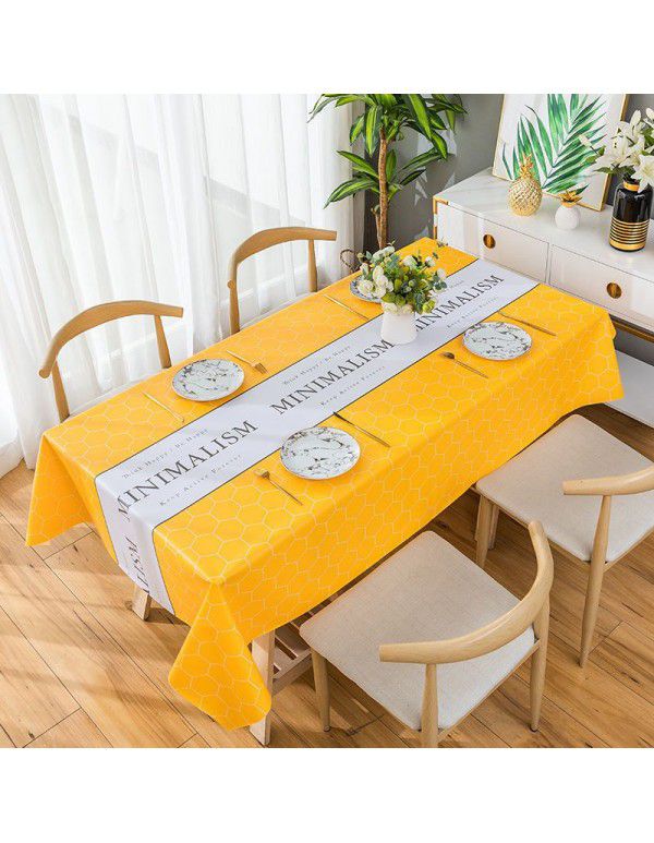 Square table cloth, hot proof, washable pvc plastic table cloth, tea table mat, girl's heart ins, rectangular table cloth