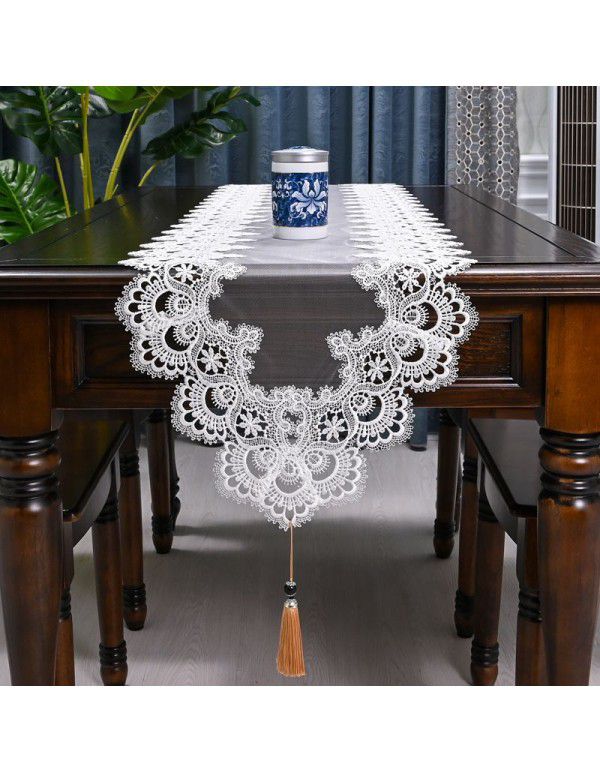 European style table, table, flag, TV cabinet, table cloth, long strip, Nordic style tea table towel, lace table cloth cover, simple cloth