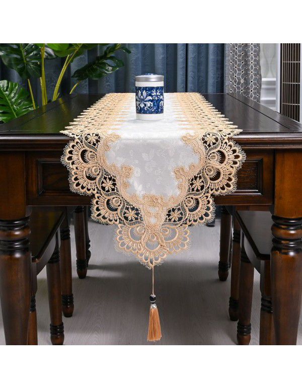 European style table, table, flag, TV cabinet, table cloth, long strip, Nordic style tea table towel, lace table cloth cover, simple cloth