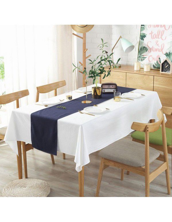 INS style minimalist white pleated cotton shooting background cloth Hotel restaurant decorative tablecloth Table cloth customization