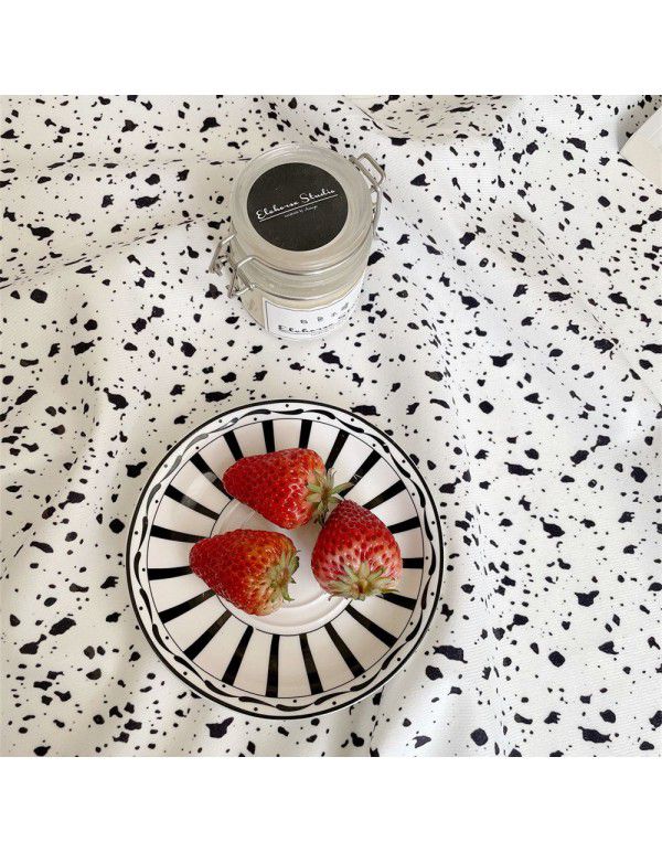 Modern simple ins style speckled ink tablecloth rectangular tablecloth round tablecloth tablecloth cover cloth table mat cloth