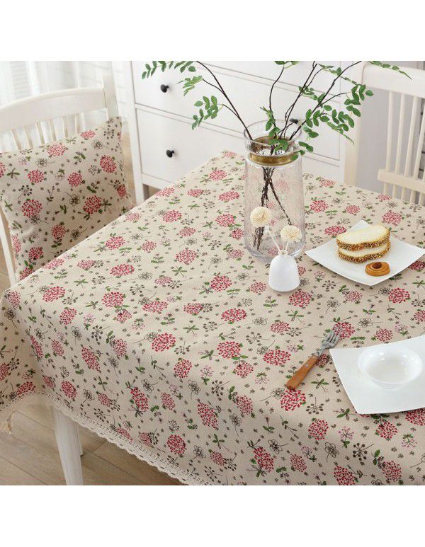 Xinjiang Style Table Cloth Exotic Table Cloth Retro American Ethnic Style Cotton Linen Bar Room Tea Table Student