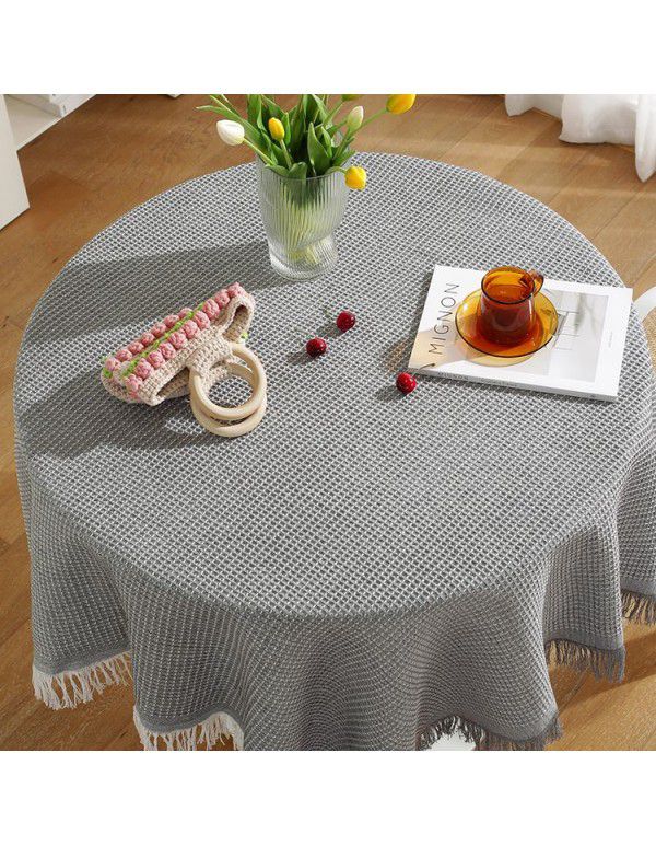 Nordic tablecloth ins wind feeling photo background cloth tea table mat desk round table cloth dust cover cloth