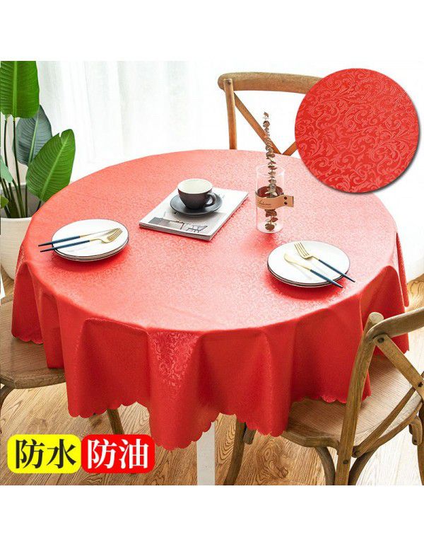 European waterproof and oil proof washfree tablecloth Hotel household round round table tablecloth Table cloth
