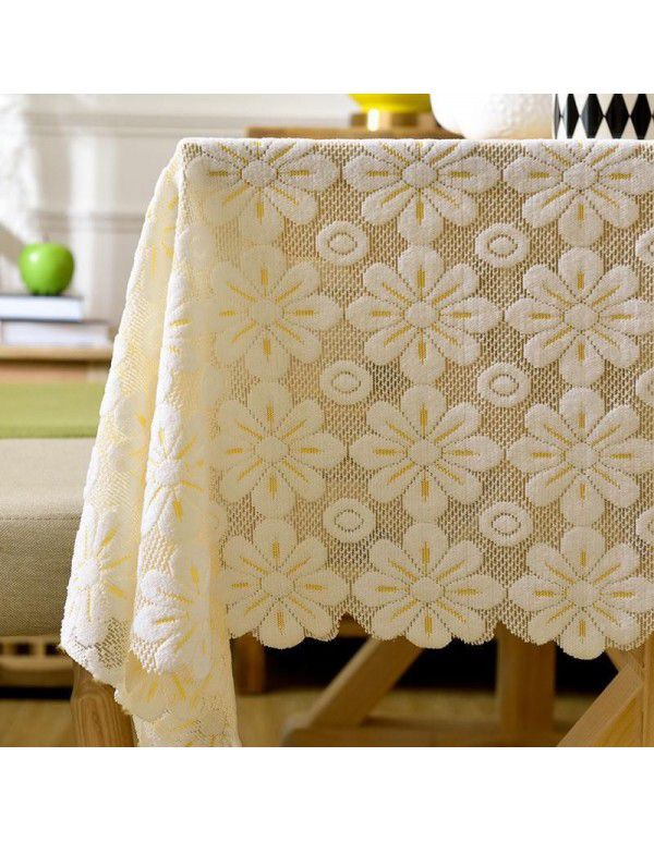 White tea table table cloth Lace table cloth Rectangular table cloth European style small fresh table cloth household cover cloth factory