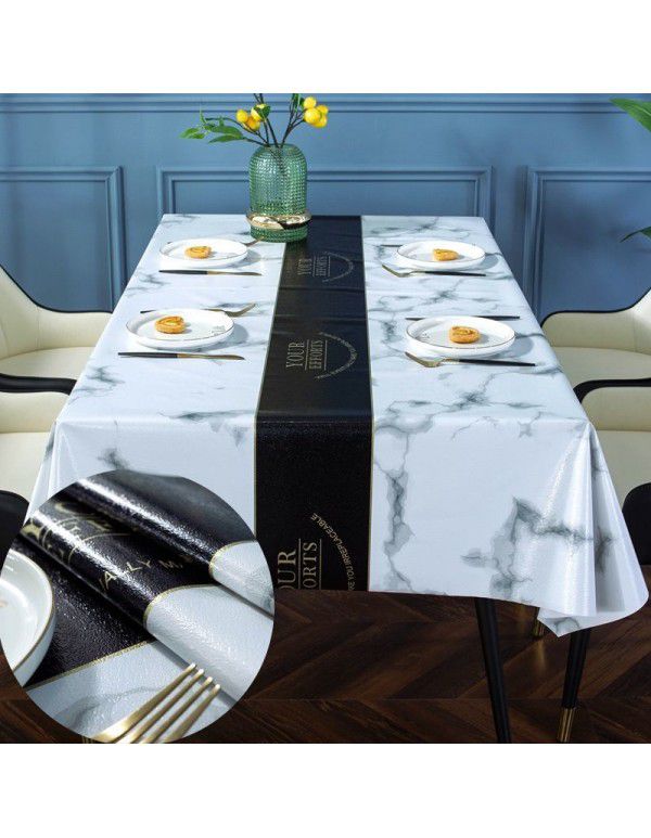 Table cloth waterproof, scald proof, oil proof, wash free PVC table mat, desk ins, student table cloth, modern simple tea table