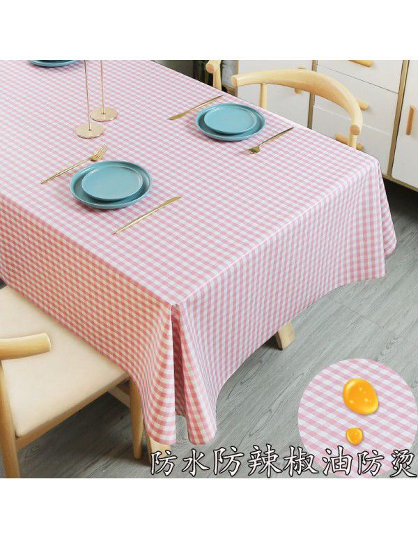 Tea table table cloth waterproof, scald proof, oil proof, wash free rectangular table mat ins wind light luxury plastic table cloth substitute