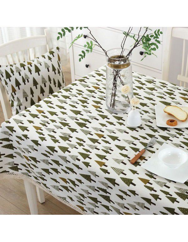 Xinjiang Style Table Cloth Exotic Table Cloth Retro American Ethnic Style Cotton Linen Bar Room Tea Table Student