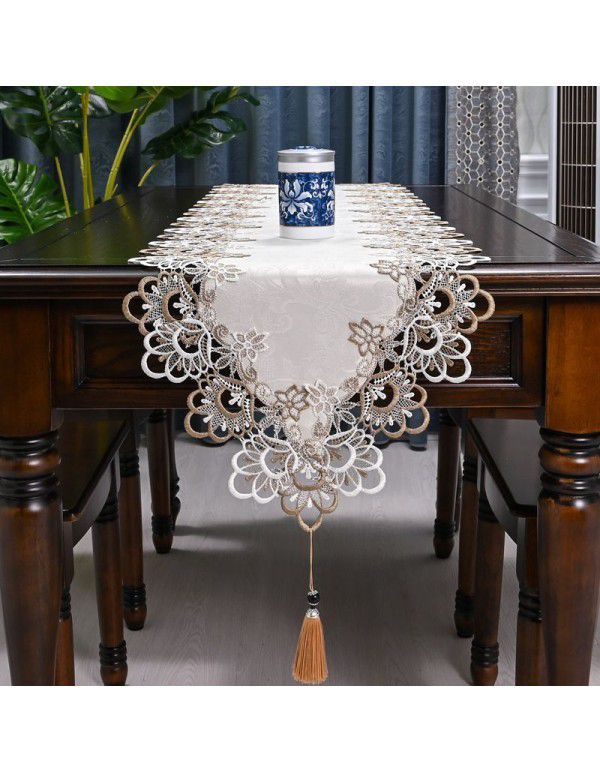 European style table, table, flag, TV cabinet, table cloth, long strip, Nordic style tea table towel, lace table cloth cover, simple cloth