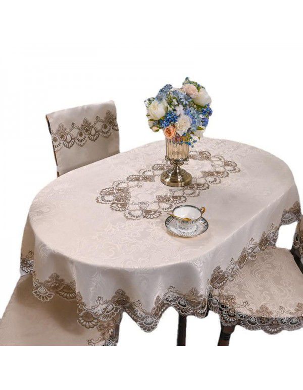 European Lace Living Room Simple Tea Table Table Cloth Hotel Household Round Round Table Table Cloth Light Luxury Fabric