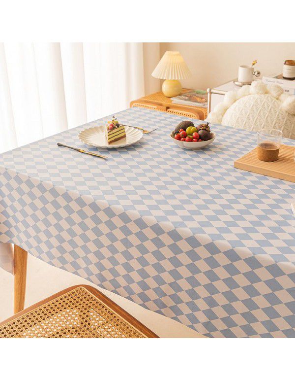 Table cloth waterproof, scald proof, oil proof, wash free pvc tea table mat rectangular light luxury table cloth