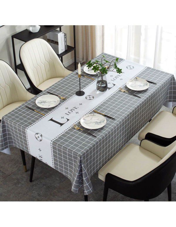 Table cloth waterproof, scald proof, oil proof, wash free PVC table mat, desk ins, student table cloth, modern simple tea table