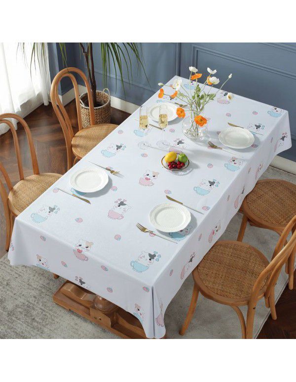 Table cloth waterproof, scald proof, oil proof, wash free PVC table mat, desk ins, student table cloth, modern simple tea table