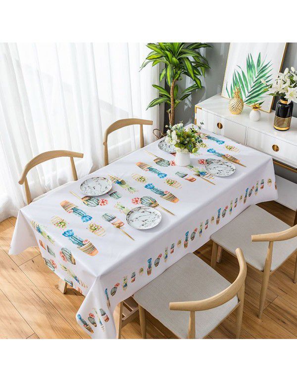 Square table cloth, hot proof, washable pvc plastic table cloth, tea table mat, girl's heart ins, rectangular table cloth