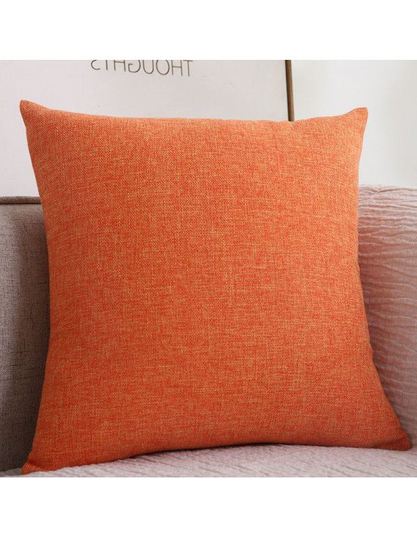 Thickened cotton and linen pillow, living room, sofa, bedside cushion, office back cushion, waist pillow, pillow cover, without core