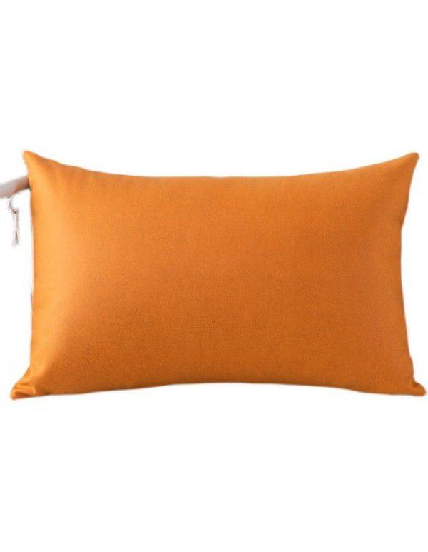 Technology cloth pillow Nordic luxury living room sofa pillow cover rectangular imitation leather waist pillow large cushion removable and washable
