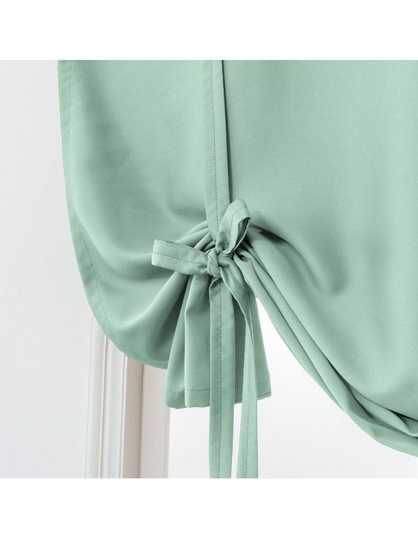 Hot Sale New Modern Simple High Precision Double Sided Matte High Blackout Solid Rome Short Curtain