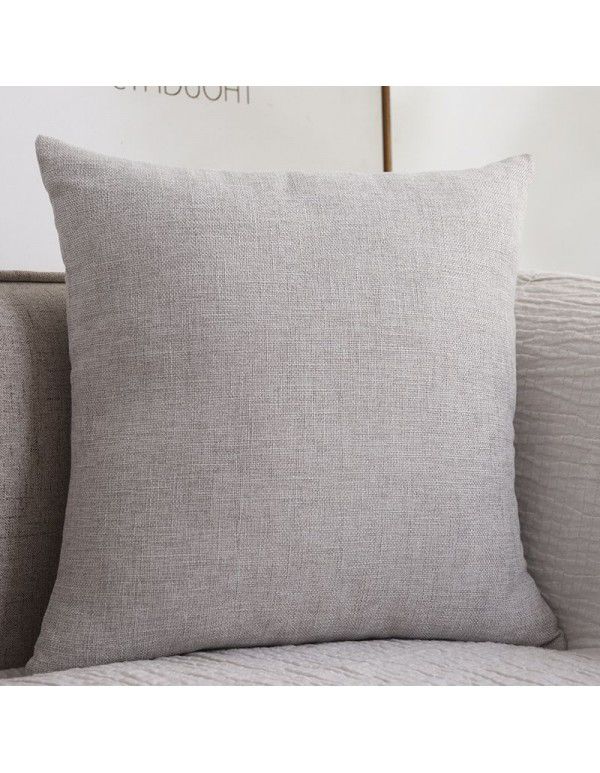 Thickened cotton and linen pillow, living room, sofa, bedside cushion, office back cushion, waist pillow, pillow cover, without core