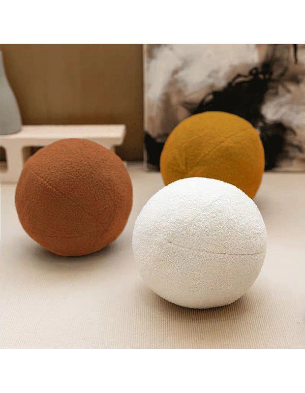 Velvet round ball cushion Throw pillow Waist pillow Pillow ball pillow Nap lovely leisure cushion camera
