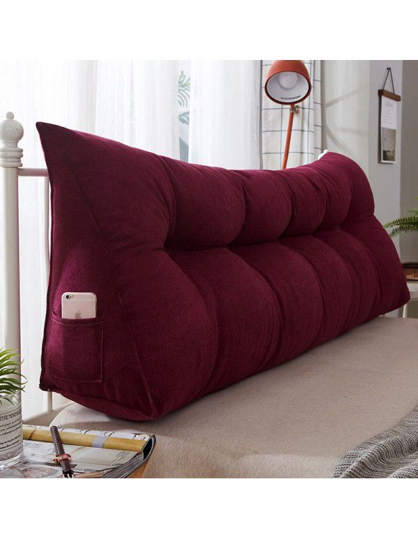 Headrest cushion triangle double sofa large backrest tatami bed upholstered bed pillow removable bed backrest