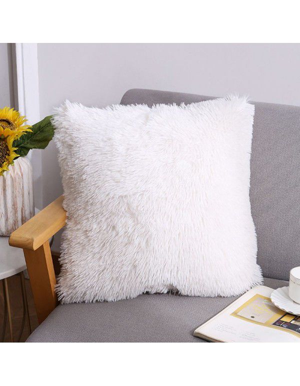 Plush Throw Pillow 2022 Cross border Amazon New Product Solid Color Sofa Cushion Cover Sea Velvet Office Home Cushion