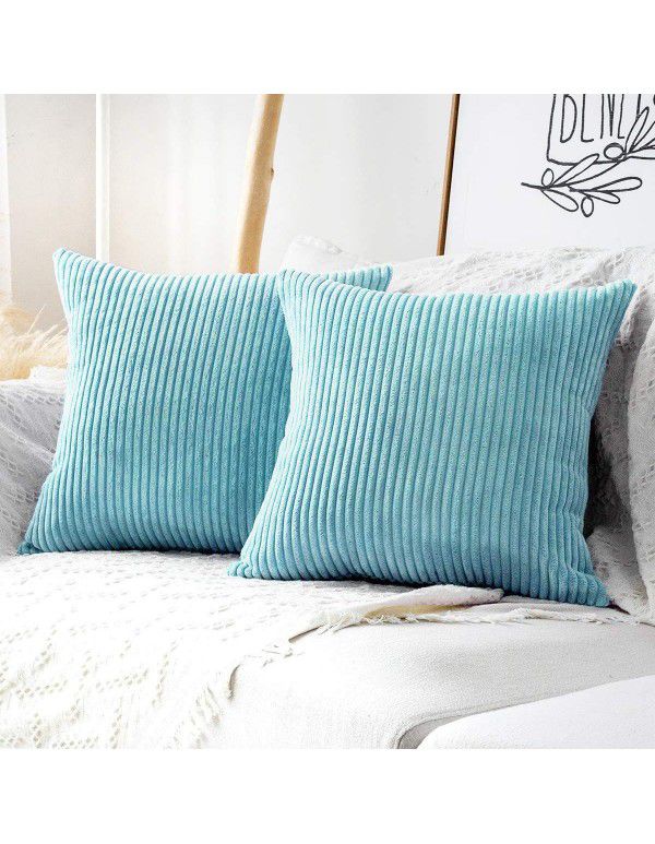 Corduroy pillowcase Amazon home nylon polyester plush strip cushion simple modern cushion cover directly supplied by the manufacturer