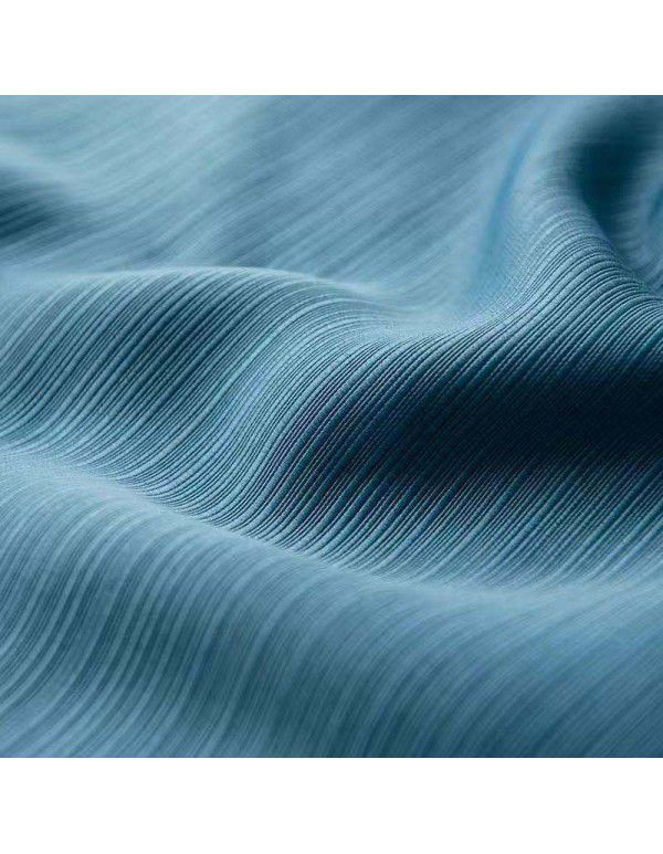 Modern simple thousand silk cotton curtain, solid color blackout cloth, cream color curtain, light luxury, vertical stripe, living room and bedroom project
