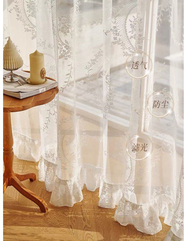 Round mirror gauze is beautiful, romantic, French rococo living room, window partition, privacy proof screen curtain, cross-border e-commerce
