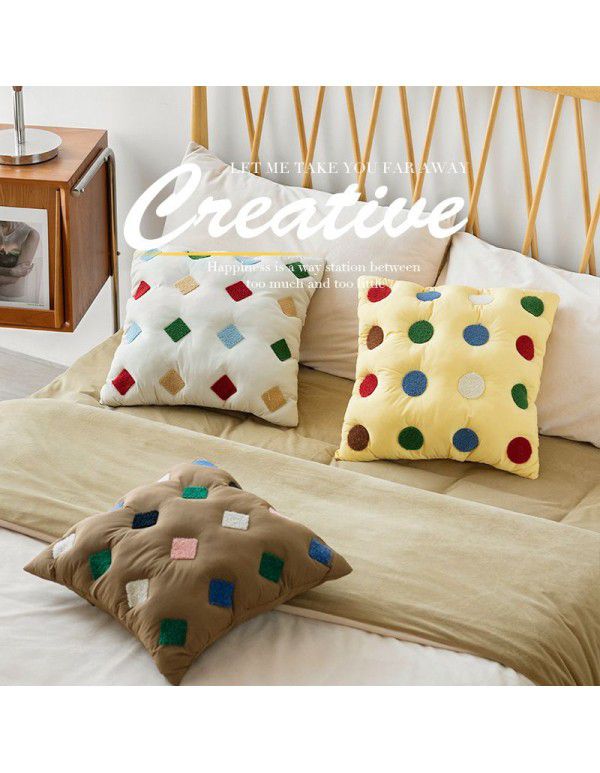 Nordic ins net red embroidery pillow pillow cover sitting room sofa cushion model room pillow modern luxury