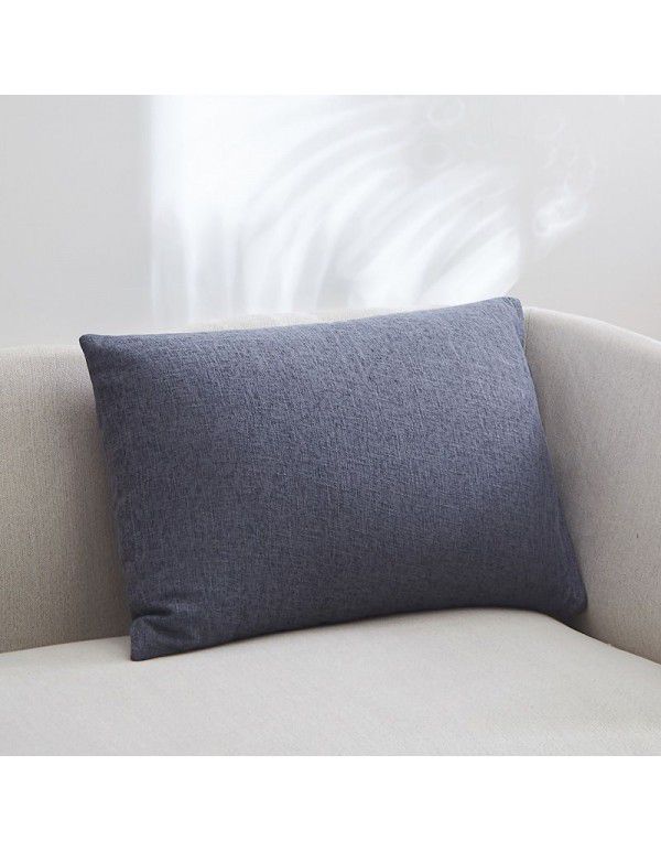 Solid color waist pillow sofa pillow thickened linen cushion living room large 607080 rectangular pillow headboard