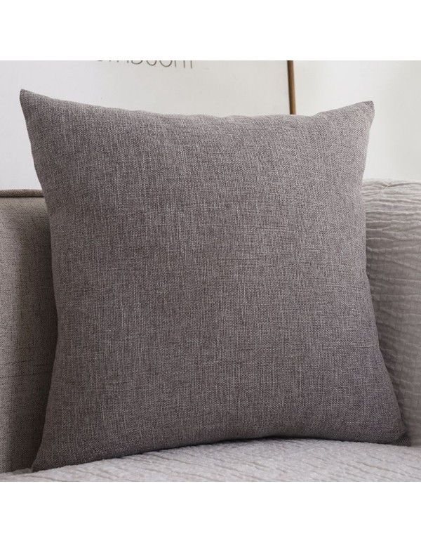 Thickened cotton and linen pillow, living room, sofa, bedside cushion, office back cushion, waist pillow, pillow cover, without core