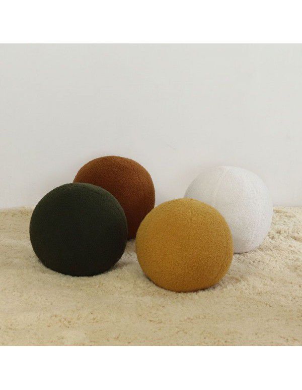 Velvet round ball cushion Throw pillow Waist pillow Pillow ball pillow Nap lovely leisure cushion camera