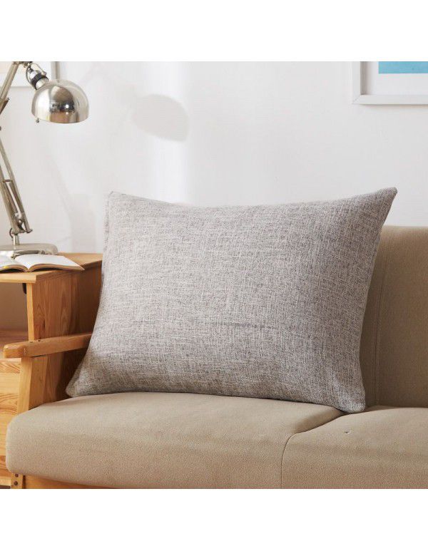 Solid color waist pillow sofa pillow thickened linen cushion living room large 607080 rectangular pillow headboard