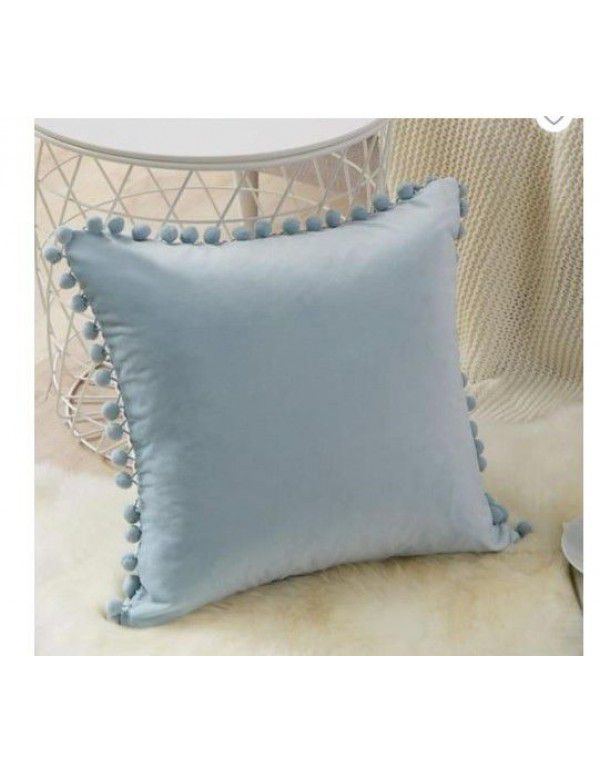 Nordic ins style pillowcase cross-border ball ball velvet solid color pillowcase office sofa pillow bedside cushion