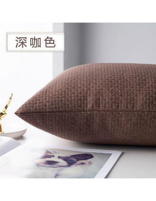 Pillow cover thickened color simple pillow sitting room sofa cushion office bedside cloth waist pillow back
