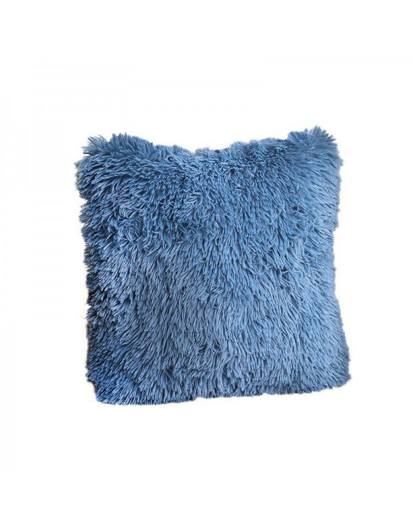 Plush Throw Pillow 2022 Cross border Amazon New Product Solid Color Sofa Cushion Cover Sea Velvet Office Home Cushion