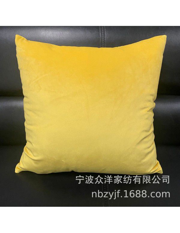 Simple solid velvet throw pillow light luxury super soft cushion cover sofa backrest cover