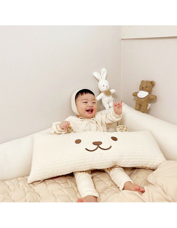Ins cute embroidered bear pillow can be embroidered bear pillow pillow children's room photo props