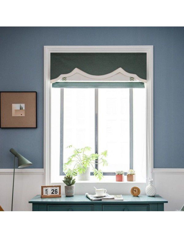 Nordic small leaf Roman curtain lifting curtain study small window pull-down curtain small window curtain