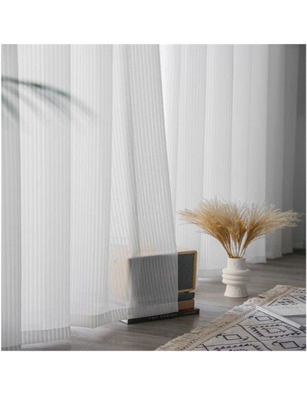 3.5m door width vertical stripe shutter screen Japanese type impervious curtain living room transparent bedroom floating window white window screen