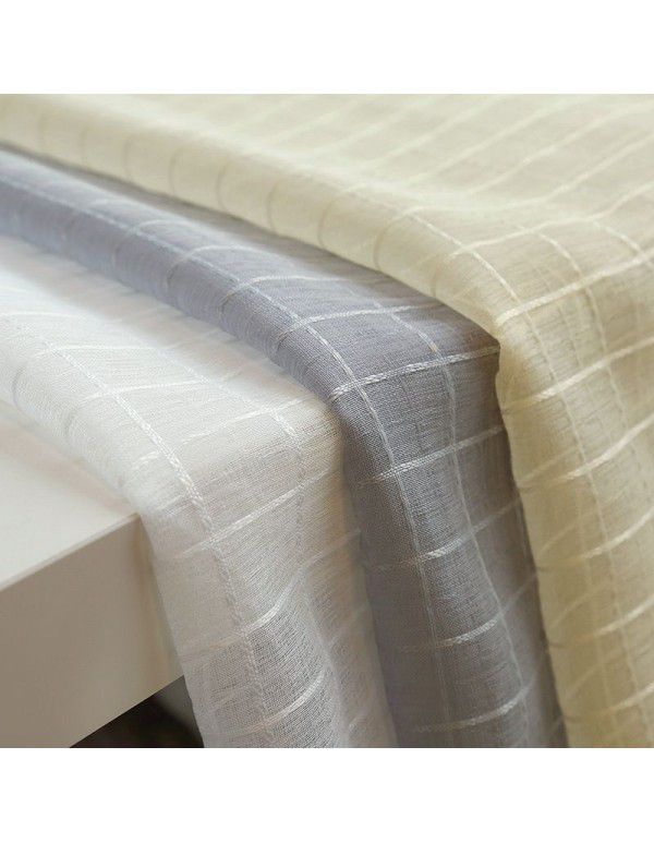Simple cotton and linen Nordic style curtains, window screens, bedroom balconies, living rooms, lattices, and finished solid curtains, screen curtains