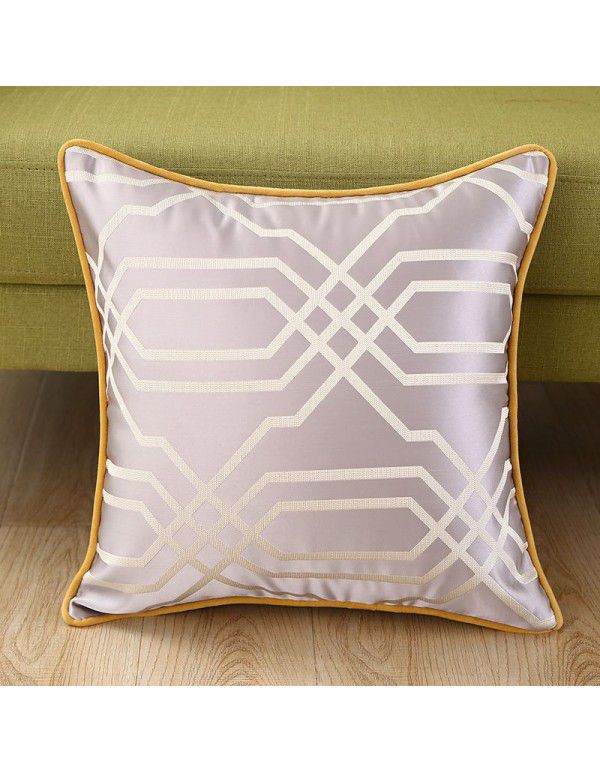 Nordic Geometric Throw Pillow Cover New Chinese Style Sofa Throw Pillow Cushion Living Room Household Model Room Wrap Hotel Soft Decoration